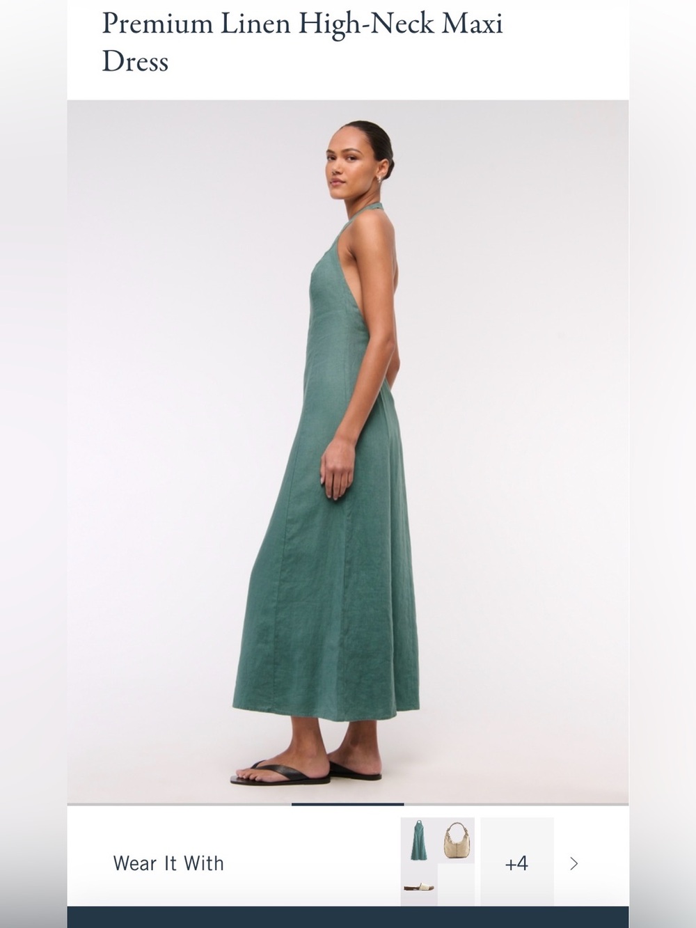 Abercrombie & Fitch Sage Green Maxi Halter Dress - Picture 10 of 16